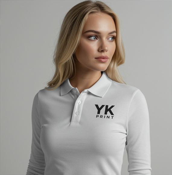 flocage polo manche longue femme lyon